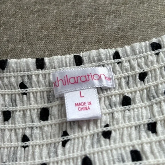 Xhilaration Black and White Polka Dot Midi Dress - Picture 2 of 3